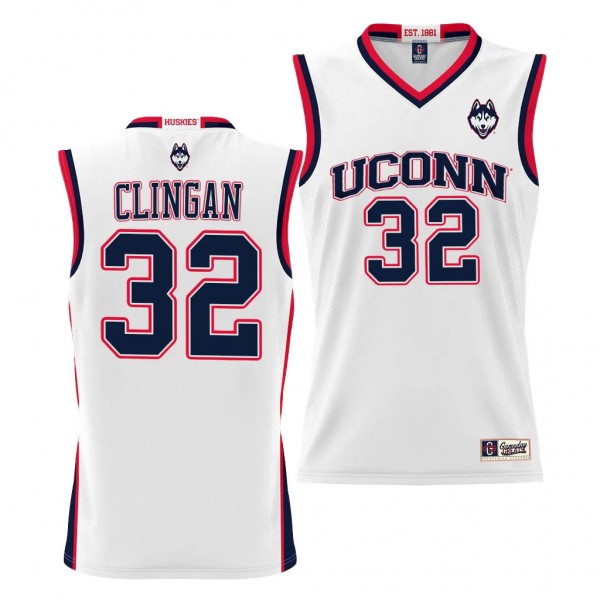 Donovan Clingan UConn Huskies #32 White NIL Basket...