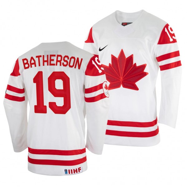 Canada Hockey Drake Batherson #19 White Home Jersey 2022 IIHF World Championship