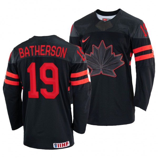 Canada Hockey Drake Batherson #19 Black Replica Je...