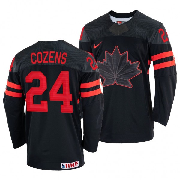 Canada Hockey Dylan Cozens #24 Black Replica Jerse...