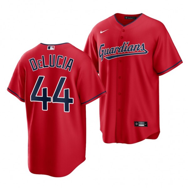 Dylan DeLucia Cleveland Guardians 2022 MLB Draft Jersey Red Alternate Replica