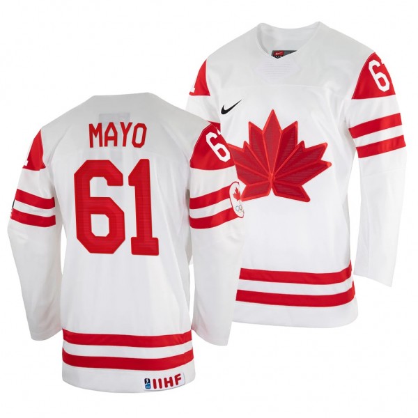 Canada Hockey Dysin Mayo #61 White Home Jersey 202...