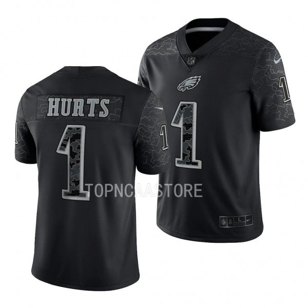 Jalen Hurts Philadelphia Eagles #1 Black Jersey RF...