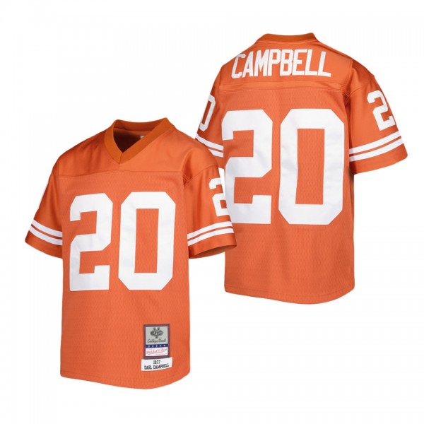 Earl Campbell Texas Longhorns Mitchell & Ness Youth Replica Jersey Texas Orange
