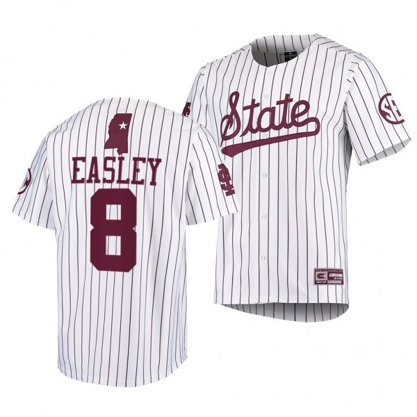 Ed Easley Mississippi State Bulldogs College Baseball Men Jersey - White