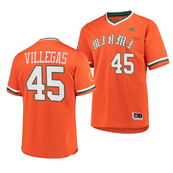 Edgardo Villegas Miami Hurricanes #45 Orange Prime...