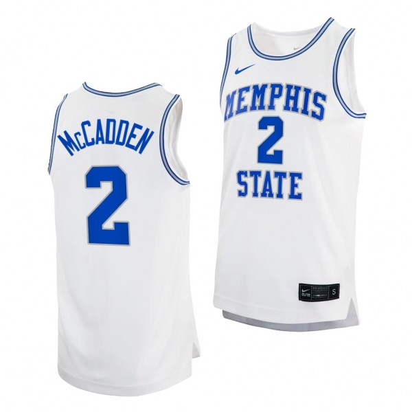 Memphis Tigers Elijah McCadden College Basketball uniform White #2 Jersey 2022-23
