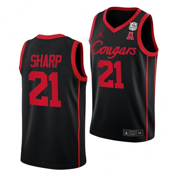 Houston Cougars Emanuel Sharp Black #21 Jersey 202...