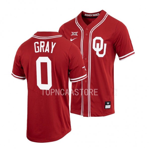 Oklahoma Sooners Eric Gray Baseball Shirt Crimson ...