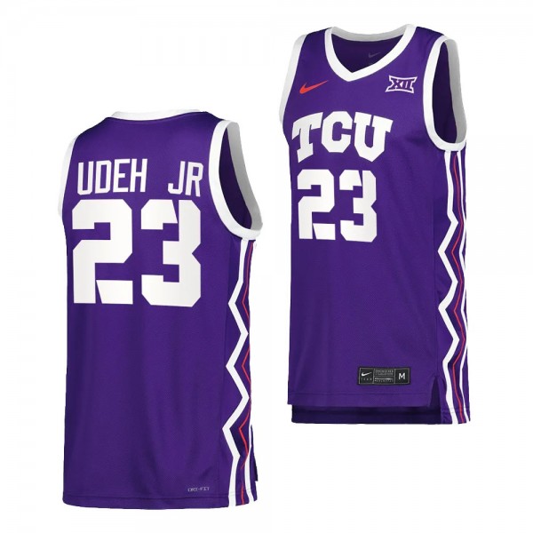 Ernest Udeh Jr. TCU Horned Frogs #23 Purple Replica Basketball Jersey Men