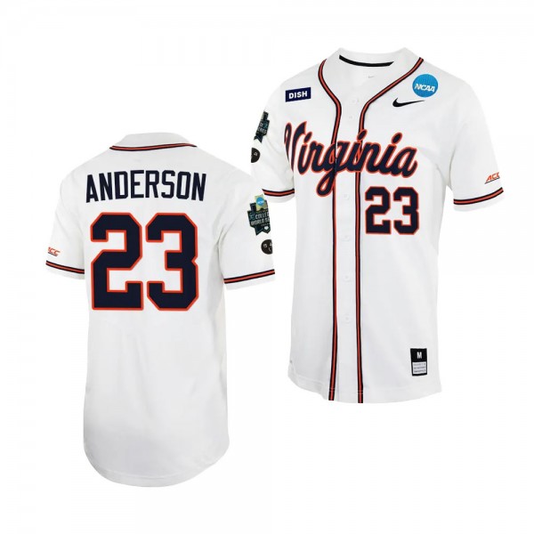 Ethan Anderson Virginia Cavaliers #23 White 2023 College World Series NCAA Baseball Jersey