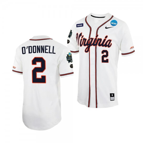 Ethan O'Donnell Virginia Cavaliers #2 White 2023 C...