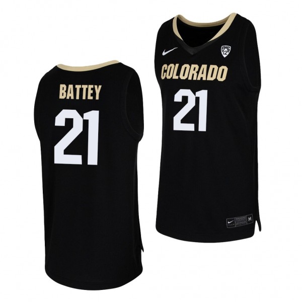 Colorado Buffaloes Evan Battey Black College Basketball Team Replica Jersey