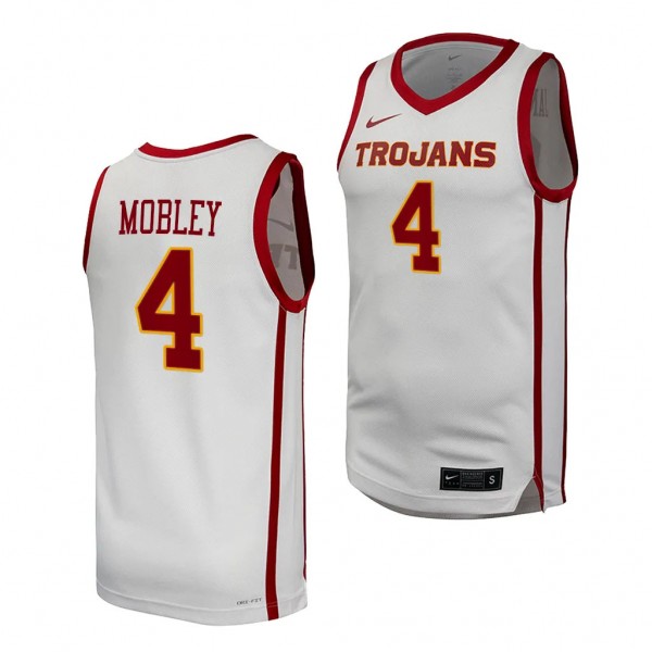 USC Trojans Evan Mobley White #4 Away Basketball J...