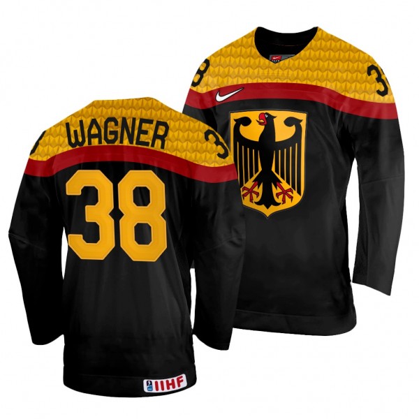 Germany Hockey Fabio Wagner #38 Black Away Jersey ...