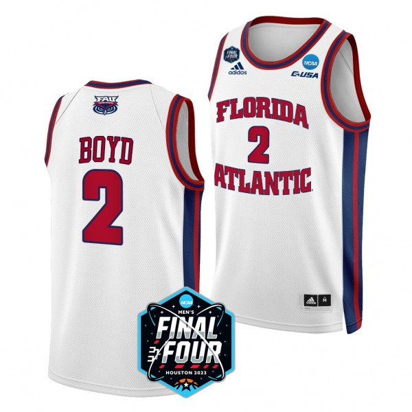 2023 NCAA Final Four Nicholas Boyd FAU Owls #2 Whi...