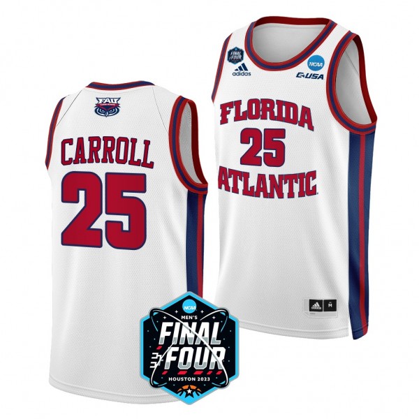 2023 NCAA Final Four Tre Carroll FAU Owls #25 Whit...