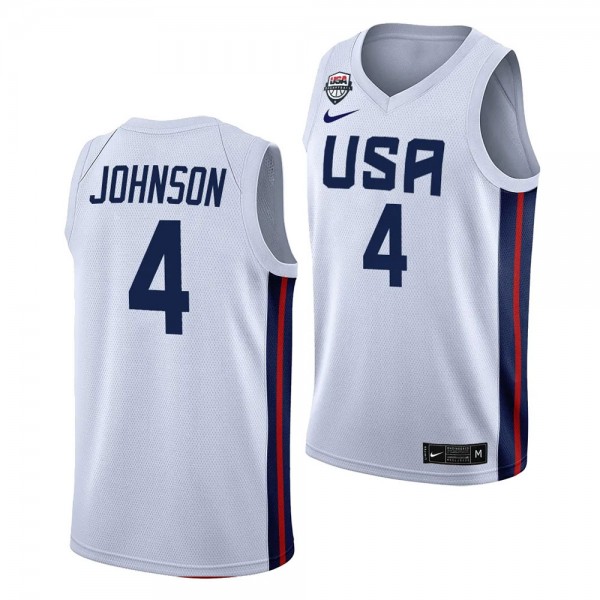 USA Flau'jae Johnson White #4 2023 FIBA Women's AmeriCup Jersey Home Unisex