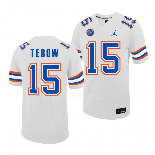 Tim Tebow Florida Gators #15 White Jersey Ring of Honor Men's Untouchable Replica Uniform