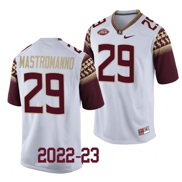 Alex Mastromanno Florida State Seminoles College Football White Men Replica 29 Jersey 2022-23