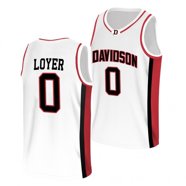 Foster Loyer #0 Davidson Wildcats 2022 College Basketball White Jersey