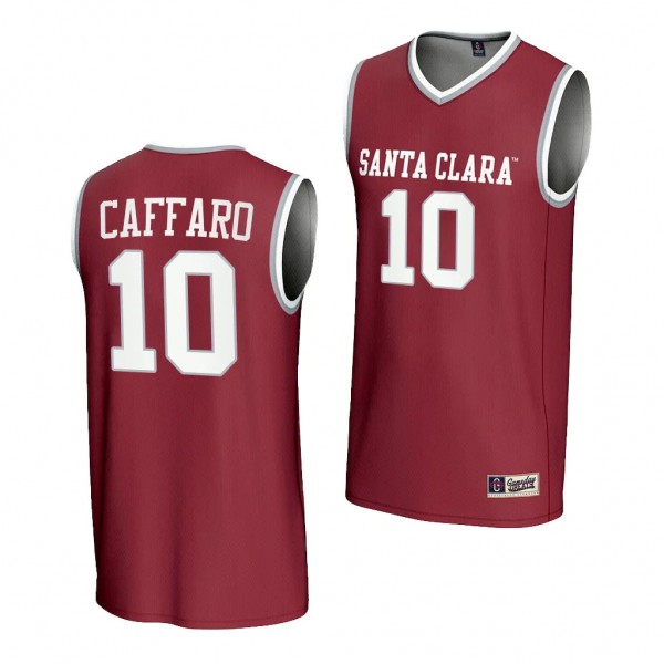 Francisco Caffaro Santa Clara Broncos #10 Maroon Mens Basketball Jersey Unisex NIL Lightweight