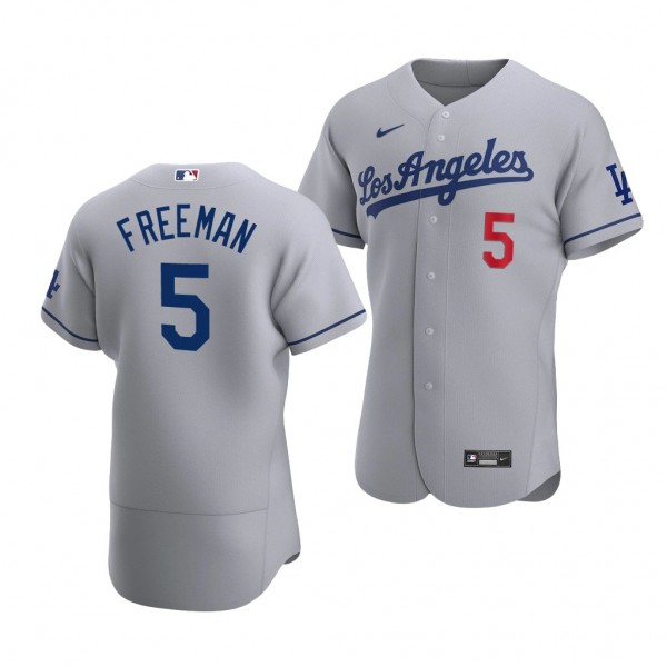 Freddie Freeman Los Angeles Dodgers #5 Gray Authen...