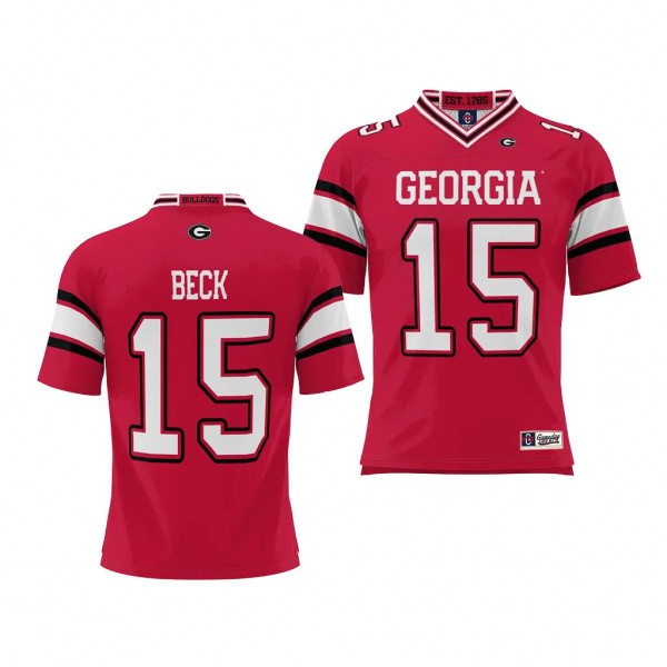 Carson Beck Georgia Bulldogs Red NIL Player Football Youth Jersey