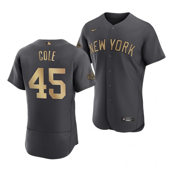 2022 MLB All-Star Game Gerrit Cole New York Yankees #45 Charcoal Authentic Jersey Men's
