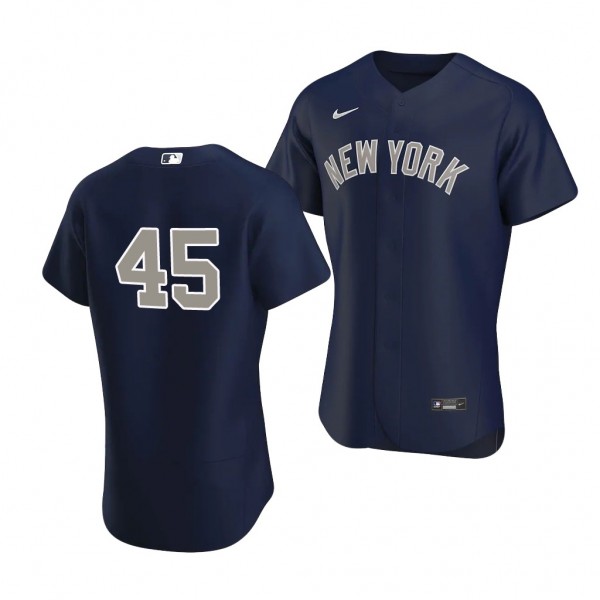 Gerrit Cole New York Yankees #45 Navy Authentic Je...