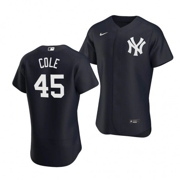 Gerrit Cole New York Yankees #45 Navy Authentic Al...