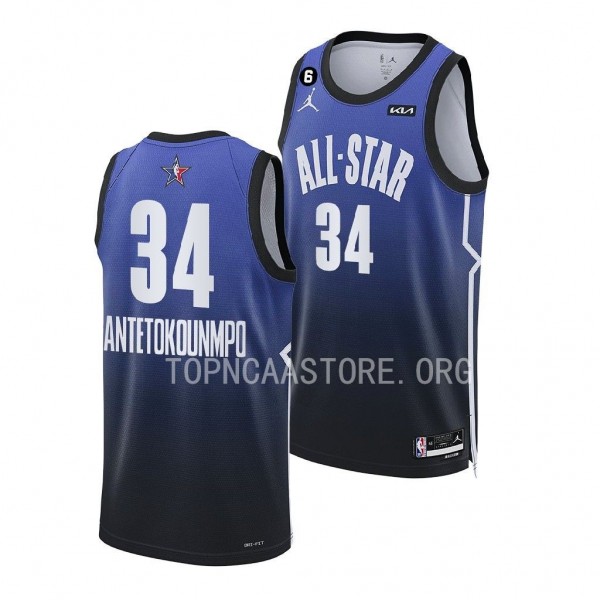 Giannis Antetokounmpo Bucks #34 2023 NBA All-Star Blue Eastern Conference Jersey