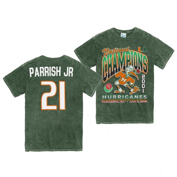 Henry Parrish Jr. T-Shirt Miami Hurricanes #21 Gre...