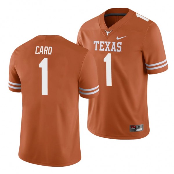 Texas Longhorns Hudson Card Texas Orange College Football Men's Game Jersey