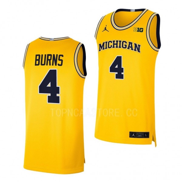 Ian Burns Michigan Wolverines #4 Maize College Bas...