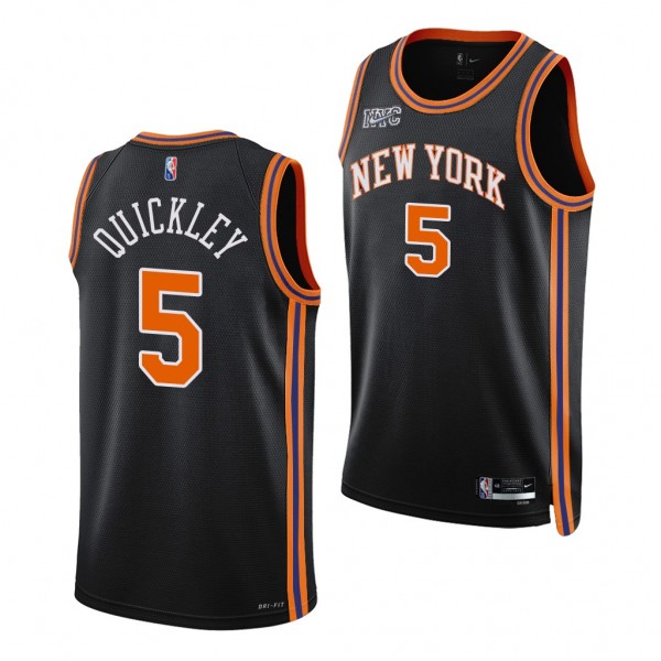 Immanuel Quickley #5 New York Knicks NBA 75th Black Jersey 2020 NBA Draft