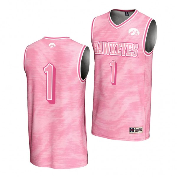 Iowa Hawkeyes Pink #1 Lightweight Basketball Jerse...