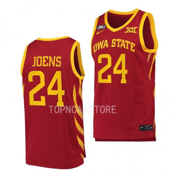 Iowa State Cyclones #24 Ashley Joens Women's Basketball Red Jersey