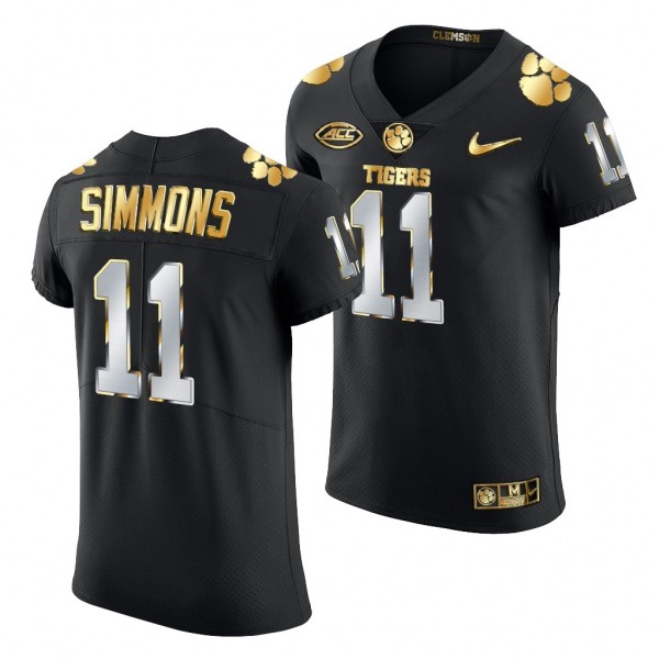 Clemson Tigers Isaiah Simmons Black Golden Edition Authentic Jersey 2020-21