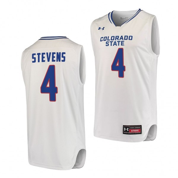 Colorado State Rams Isaiah Stevens #4 White Jersey...
