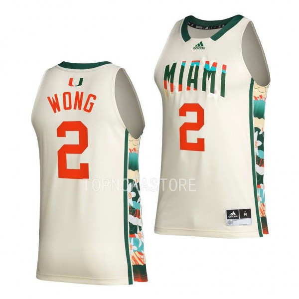 Miami Hurricanes Isaiah Wong White #2 Honoring Bla...