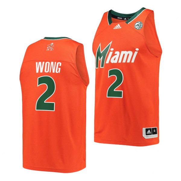 Isaiah Wong #2 Miami Hurricanes 2022 Reverse Retro Orange Jersey