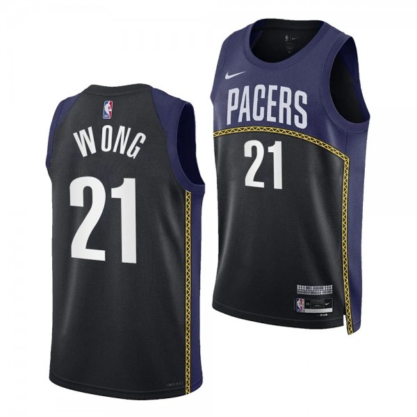 2023 NBA Draft Isaiah Wong #21 Pacers Black City E...