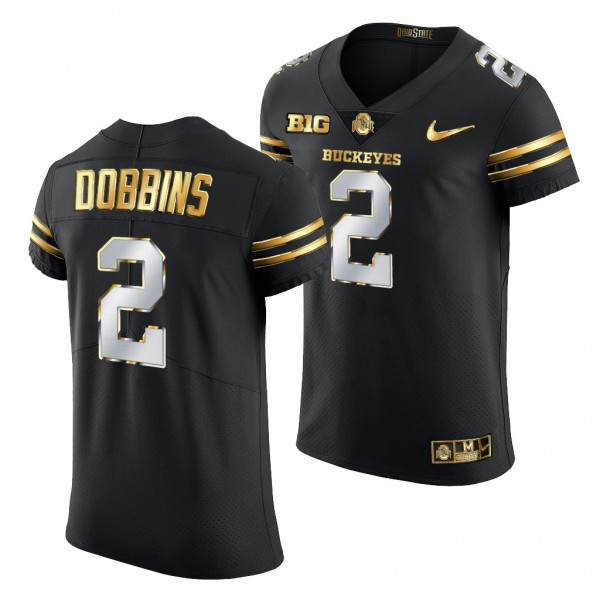 Ohio State Buckeyes J.K. Dobbins Black Golden Edition Authentic Jersey 2020-21