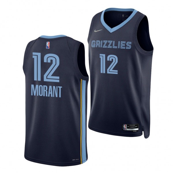 Ja Morant #12 Grizzlies 75th Anniversary Navy Jers...