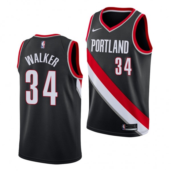 2022 NBA Draft Blazers Jabari Walker Black Icon Ed...