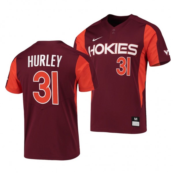 Jack Hurley Virginia Tech Hokies #31 Maroon Colleg...
