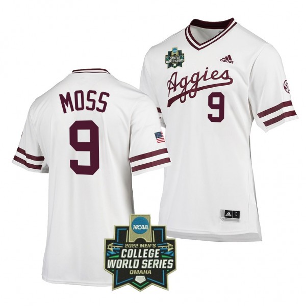 Jack Moss 2022 College World Series Texas A&M Aggies White Jersey