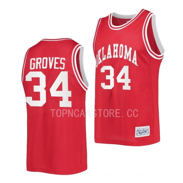 Oklahoma Sooners Jacob Groves Crimson #34 Classic ...