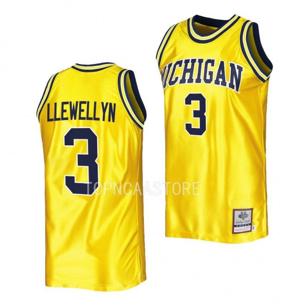 Jaelin Llewellyn Michigan Wolverines #3 Maize Coll...